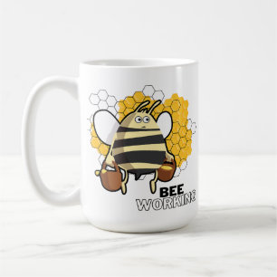 bee working coffee mug