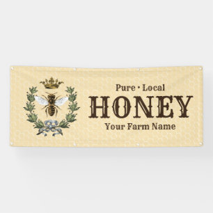 Bee Wreath and Crown Honey Banner
