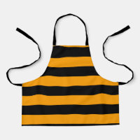Bee Yellow and Black Striped All-Over Print Apron