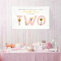 Bee Yellow & Pink Floral TWO Baby's 2nd Birthday