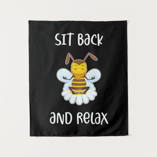 Bee Yoga Sit Back And Relax Tapestry (Front)