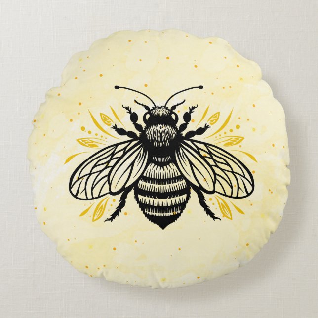 Bee-yond Beautiful Round Cushion (Front)