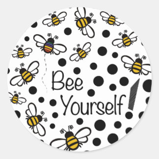 Bee Yourself Round Sticker