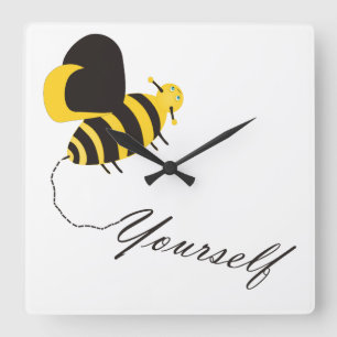 Bee Yourself Square Wall Clock