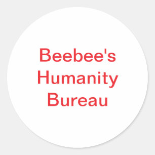 Beebee's Humanitry Hankamer Artjunkhaus Love Peace Classic Round Sticker