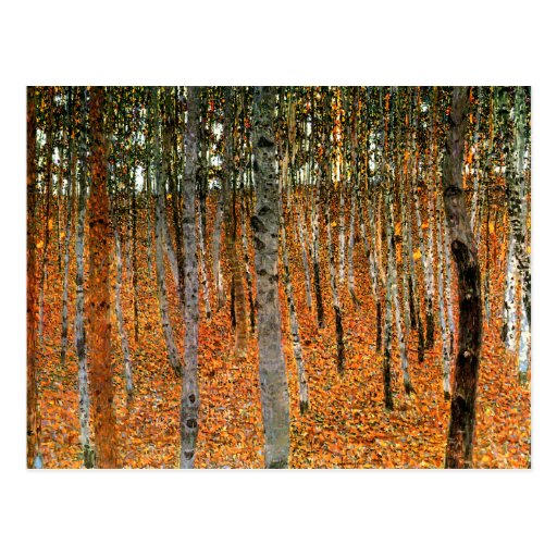 Image of Beech Forest by Gustav Klimt Fine Art Postcard
