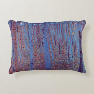 Beech Forest by Gustav Klimt, Vintage Art Nouveau Decorative Cushion