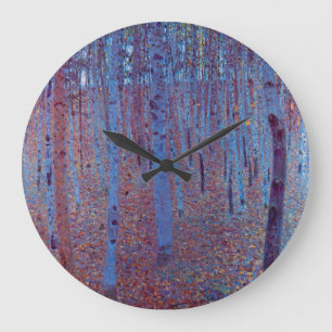 Beech Forest by Gustav Klimt, Vintage Art Nouveau Large Clock