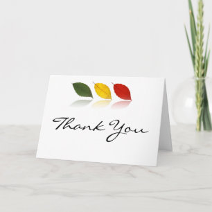 Beech Forest in Green, Gold, Red Thank You Card