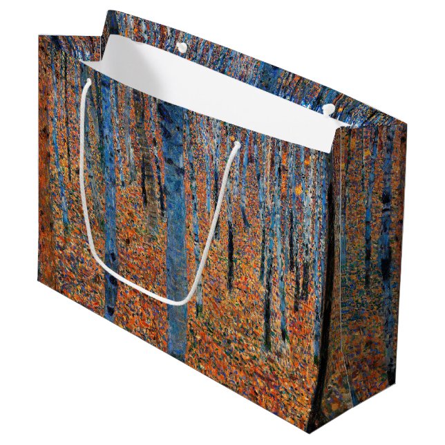Beech Grove, Gustav Klimt Large Gift Bag (Front Angled)