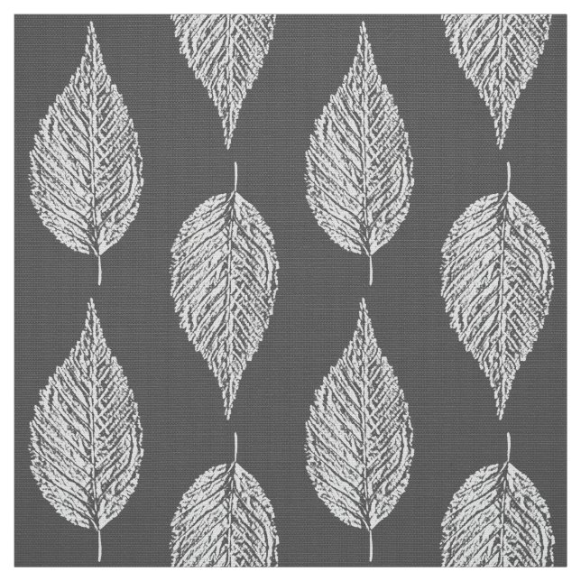 Beech Leaf Chalk Print, Grey / Grey and White Fabric (Swatch)