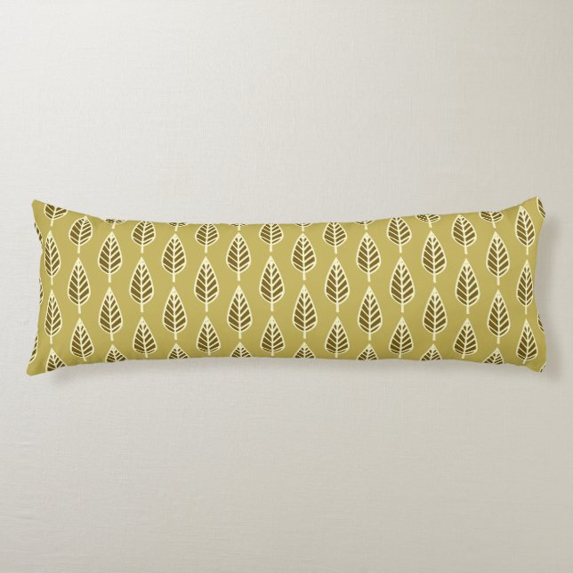 Beech leaf pattern - Camel tan and brown Body Cushion (Front)