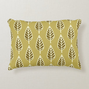 Beech leaf pattern - Camel tan and brown Decorative Cushion