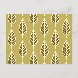 Beech leaf pattern - Camel tan and brown Postcard