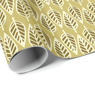 Beech leaf pattern - Camel tan and brown Wrapping Paper