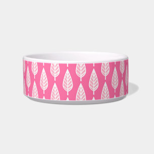 Beech leaf pattern - Hot pink and white Bowl