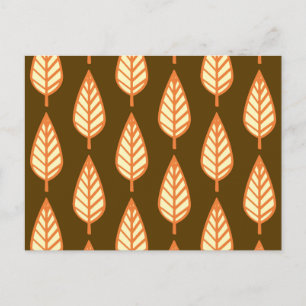 Beech leaf pattern - Orange and brown Postcard