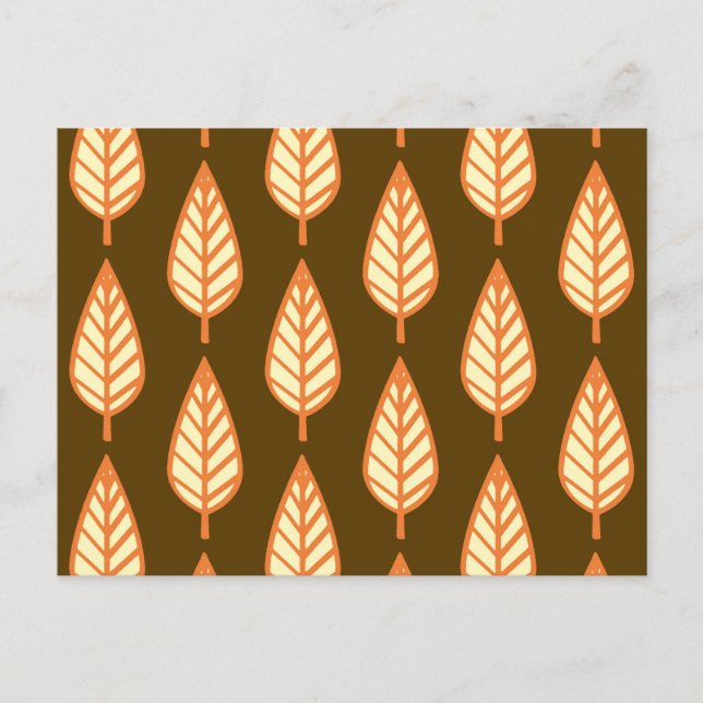 Beech leaf pattern - Orange and brown Postcard (Front)
