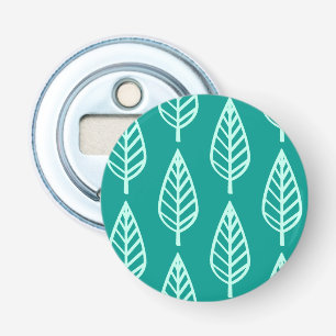 Beech leaf pattern - Peacock and aqua Bottle Opener