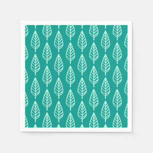 Beech leaf pattern - Peacock and aqua Napkin