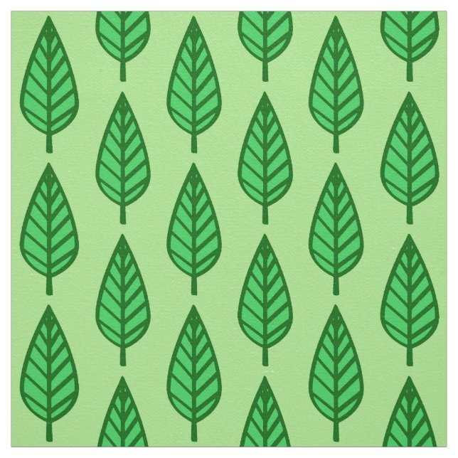 Beech leaf pattern - shades of green fabric (Swatch)