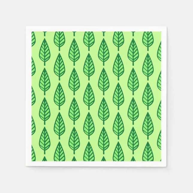 Beech leaf pattern - shades of green napkin (Front)