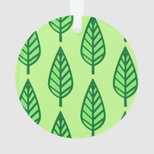 Beech leaf pattern - shades of green ornament