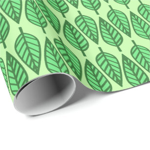Beech leaf pattern - Shades of lime green Wrapping Paper