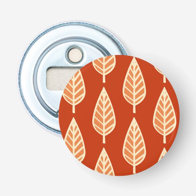 Beech leaf pattern - Shades of mandarin orange Bottle Opener (Front)