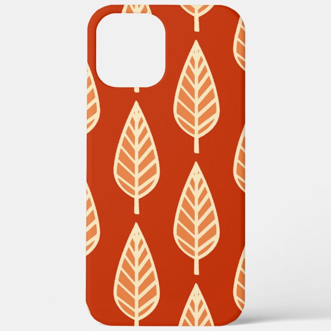Beech leaf pattern - Shades of mandarin orange Case-Mate iPhone Case (Back)