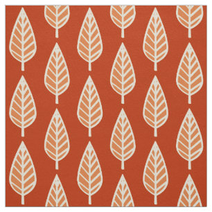 Beech leaf pattern - Shades of mandarin orange Fabric