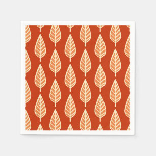Beech leaf pattern - Shades of mandarin orange Napkin