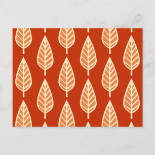 Beech leaf pattern - Shades of mandarin orange Postcard