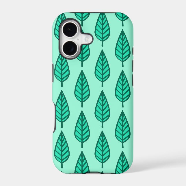 Beech leaf pattern - Turquoise and aqua (Back)