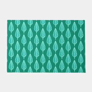 Beech Leaf Pattern, Turquoise and Aqua Doormat
