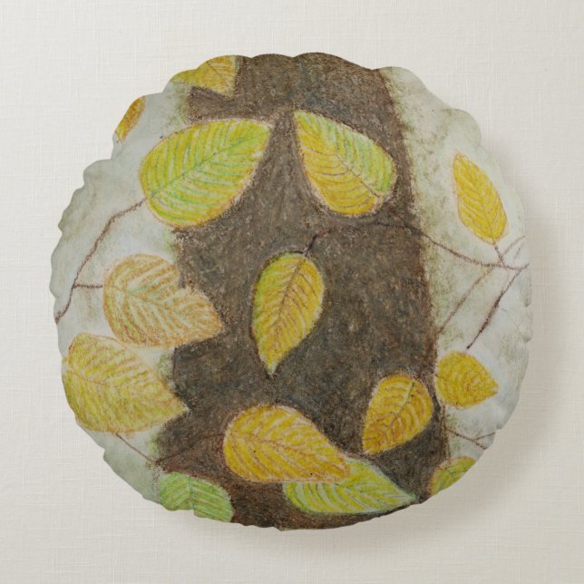 Beech Leaves Round Cushion (Front)