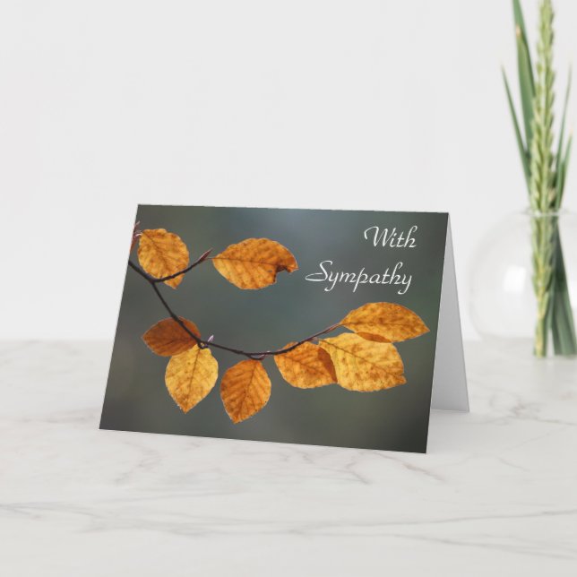 Beech leaves 'With sympathy' card (Front)