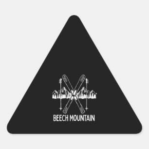 Beech Mountain North Carolina NC Retro Skiing Triangle Sticker