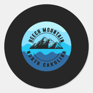 Beech Mountain North Carolina Skiing Snowboarding Classic Round Sticker