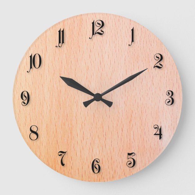Beech timber texture large clock (Front)