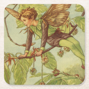 Beech Tree Fairy by Vision Studio Square Paper Coaster