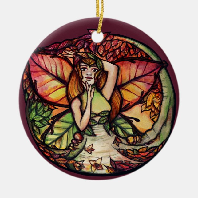 Beech Tree Fairy Nature Lovers                     Ceramic Tree Decoration (Front)