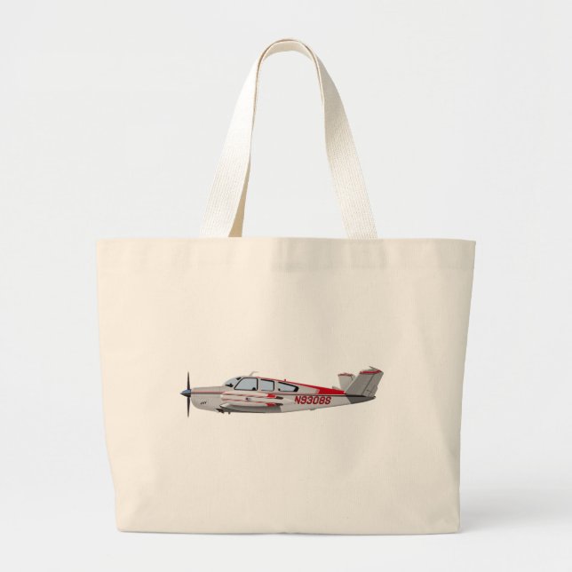 Beech V-35 Bonanza 453453 Large Tote Bag (Front)