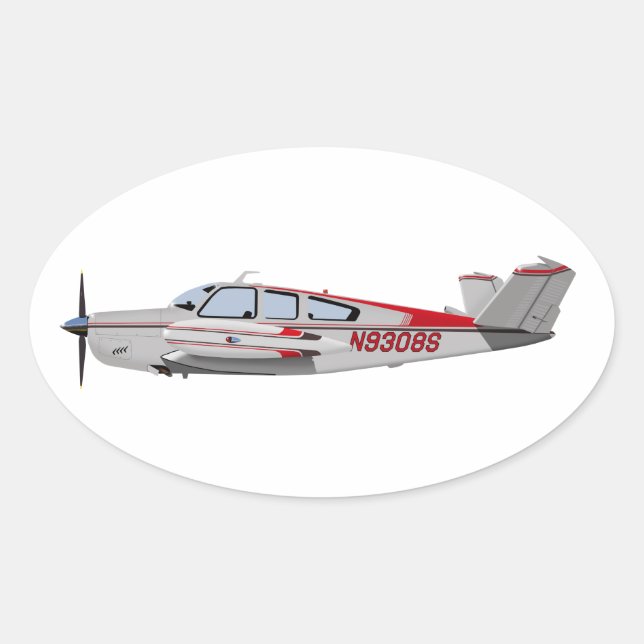 Beech V-35 Bonanza 453453 Oval Sticker (Front)