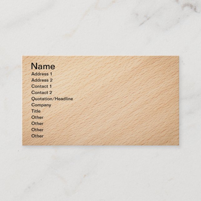 Beech Wood Texture For Background 2 Business Card (Front)