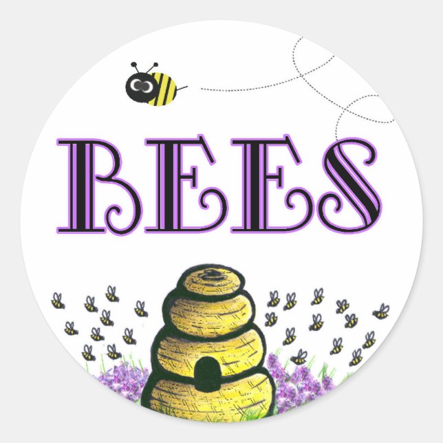 BEEEEEs Classic Round Sticker (Front)