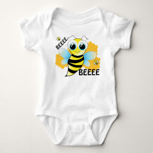BEEEES & Beehive Blue and Yellow Baby Bodysuit