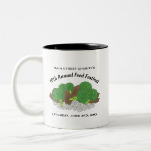 Beef and Broccoli Chinese Restaurant Food Festival Two-Tone Coffee Mug