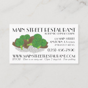 Beef and Broccoli Chinese Takeout Restaurant Food Business Card