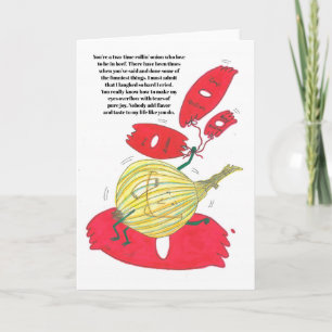 Beef and onion humourous birthday greeting card